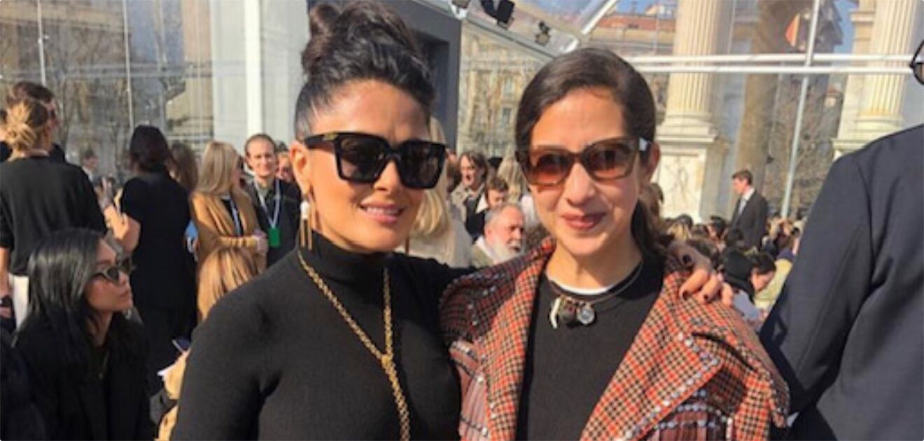 Salma Hayek y Karla Martínez en el Fashion Week de Milán 
