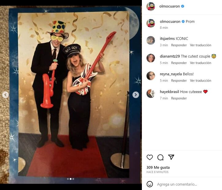 El hijo de Alfonso Cuarón, Olmo junto a Valentina Paloma, hija de Salma Hayek / Instagram