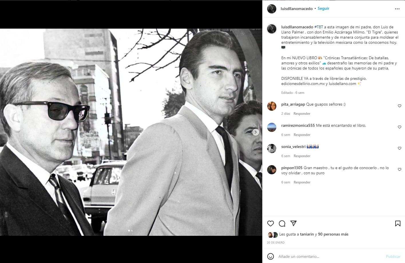 Luis de Llano Macedo y su papá Luis de Llano Palmer / Foto: Instagram
