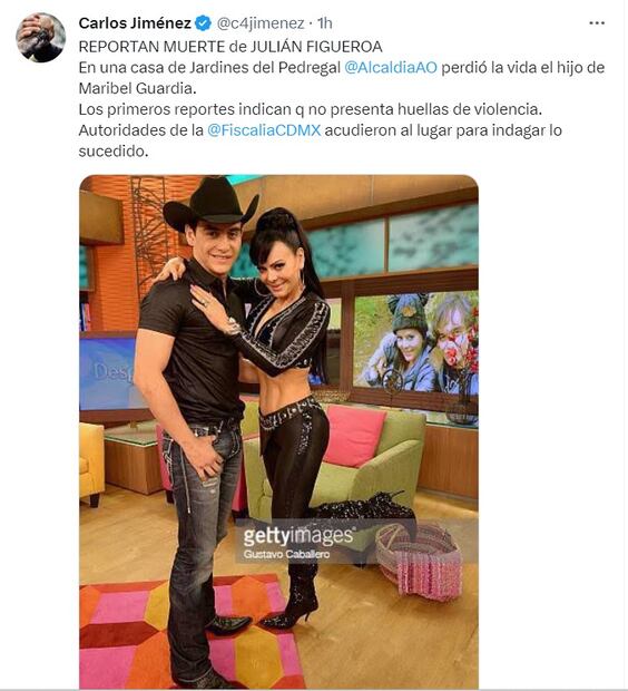 Julián Figueroa, hijo de Joan Sebastian y Maribel Guardia, muere a los 27 años aparentemente de un infarto