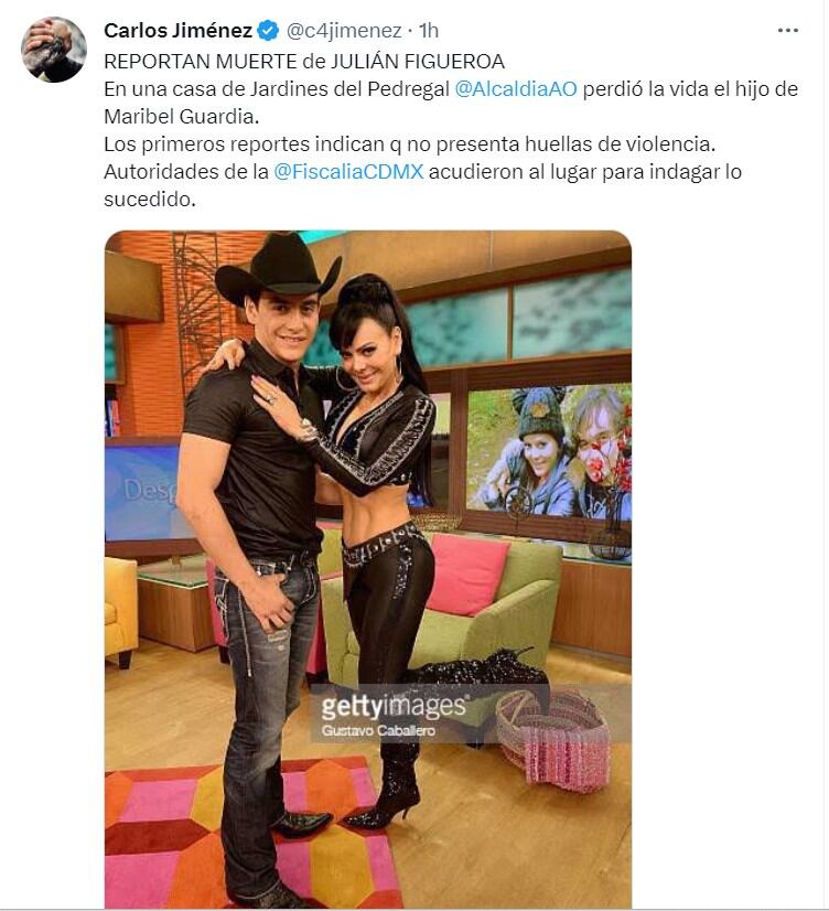 Julián Figueroa, hijo de Joan Sebastian y Maribel Guardia, muere a los 27 años aparentemente de un infarto