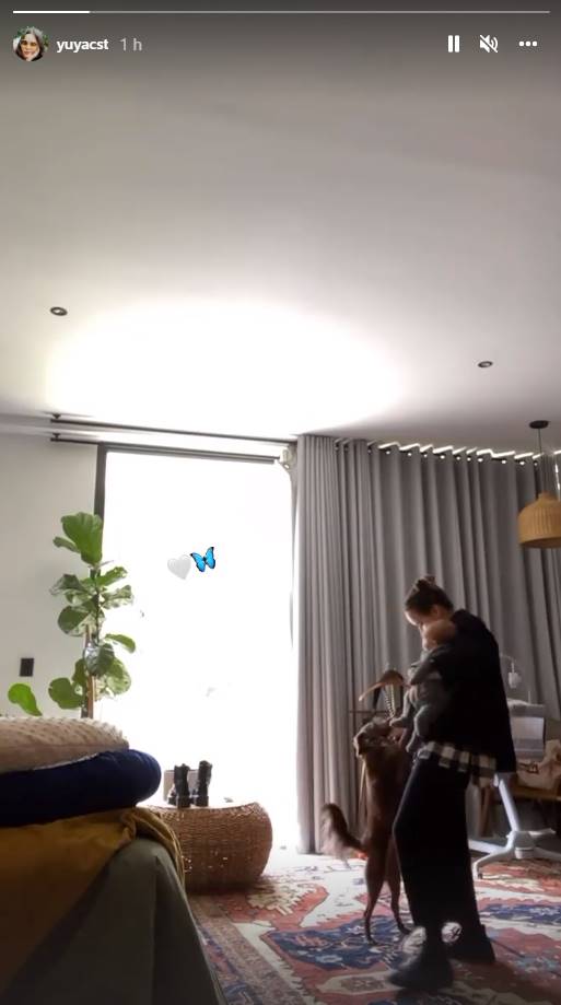 Yuya y su tierno baile con baby Mar y "Majo", su mascota 