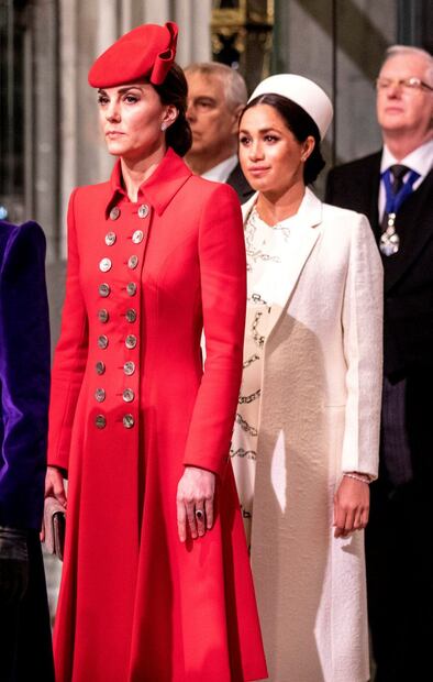 Meghan y Kate tienen algo en común: ambas acudieron al Commonwealth Day con baby bump