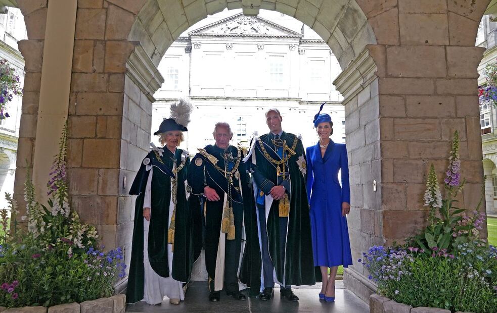Reina Camila, rey Carlos III del Reino Unido, príncipe William y Kate Middleton, princesa de Gales / AP