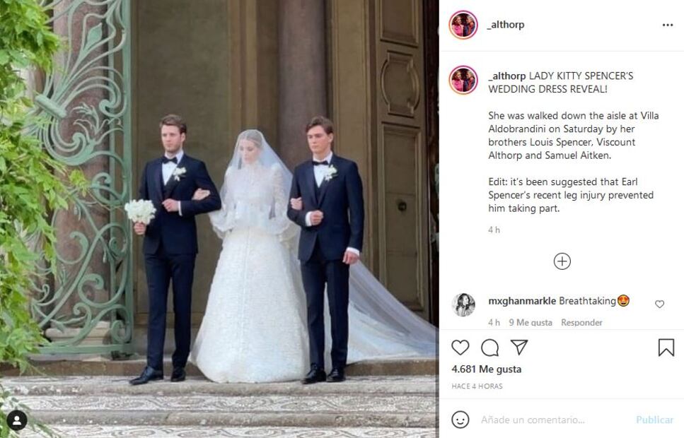 Kitty Spencer, sobrina de la princesa Diana, se casó en Roma con Michael Lewis