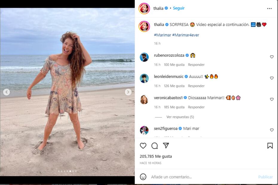 Thalía recrea el look que usó en la novela Marimar 
