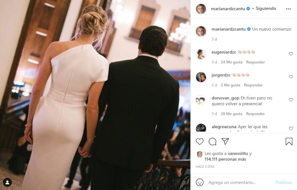 Mariana Rodríguez Cantú: Subastarán el vestido que usó en la toma de protesta de Samuel García