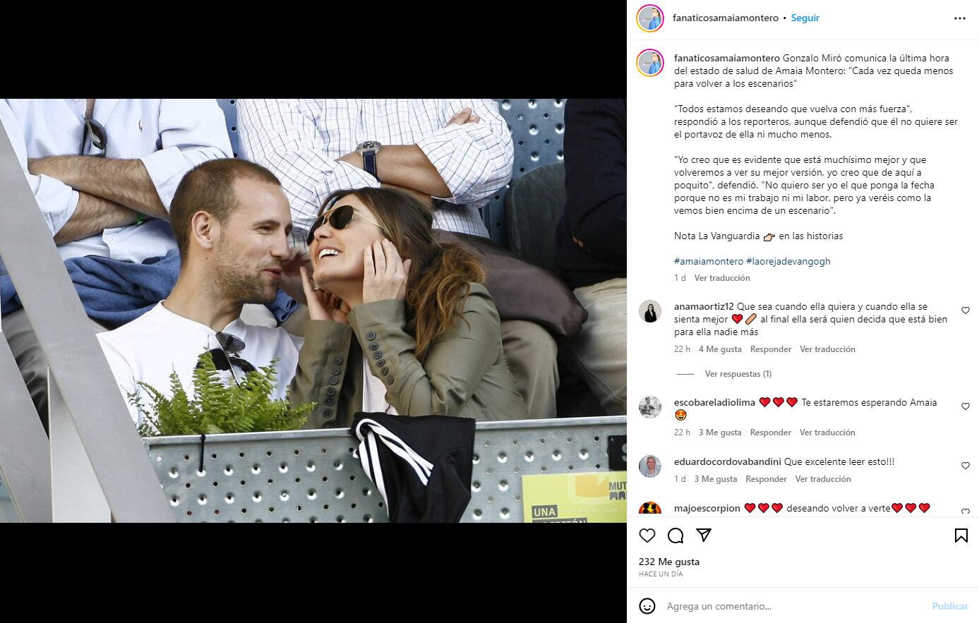 Amaia Montero reaparece en redes sociales junto su querido amigo y ex novio