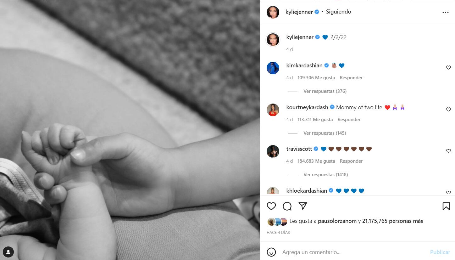 Kylie Jenner nombra a su hijo Wolf (Lobo) Webster