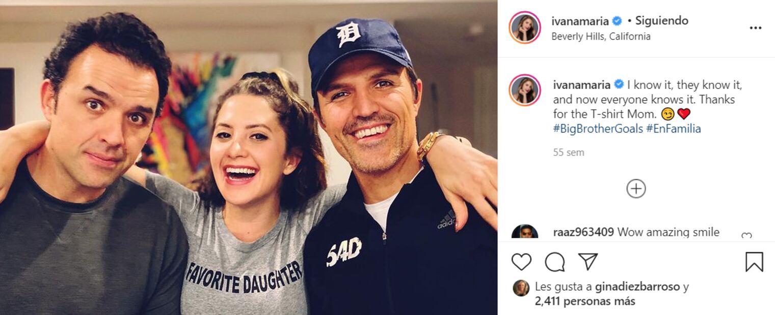 Ivana de María con sus hermanos Billy y Fernando Rovzar / Instagram