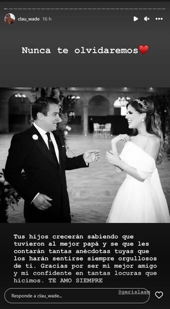 Claudia Wade dedica sensibles palabras de despedida a Gerardo Islas y comparte imagen conmovedora