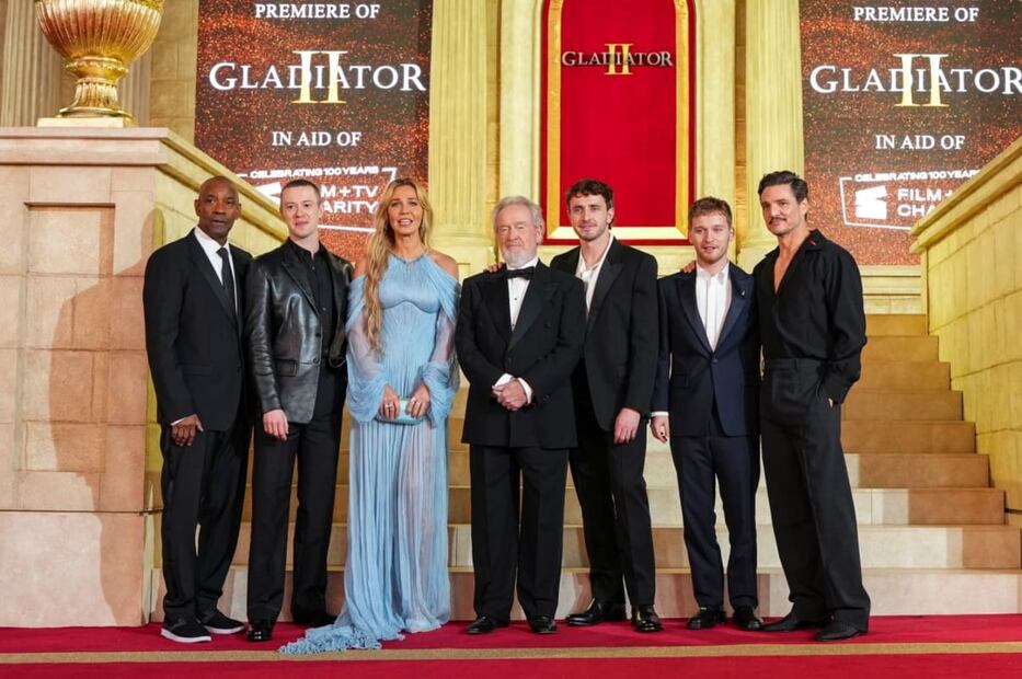 El elenco de la película "Gladiador II" / Foto: AP