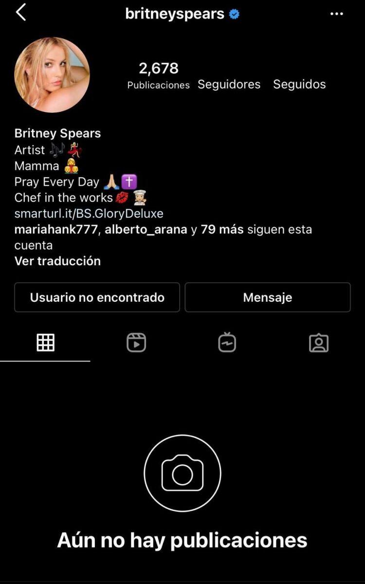 Desaparece cuenta de Britney Spears en Instagram tras usar "freeBritney"