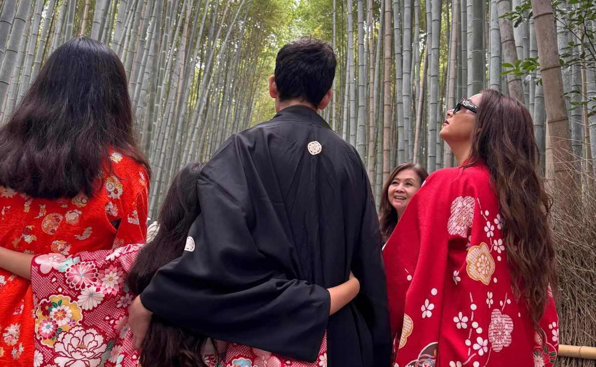 La familia en el bosque de bambú. (Foto: Especial)