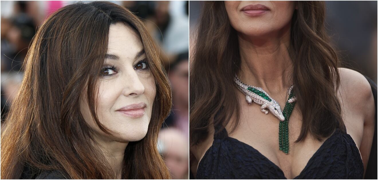 Monica Bellucci lució un collar en homenaje a María Félix, en Cannes
