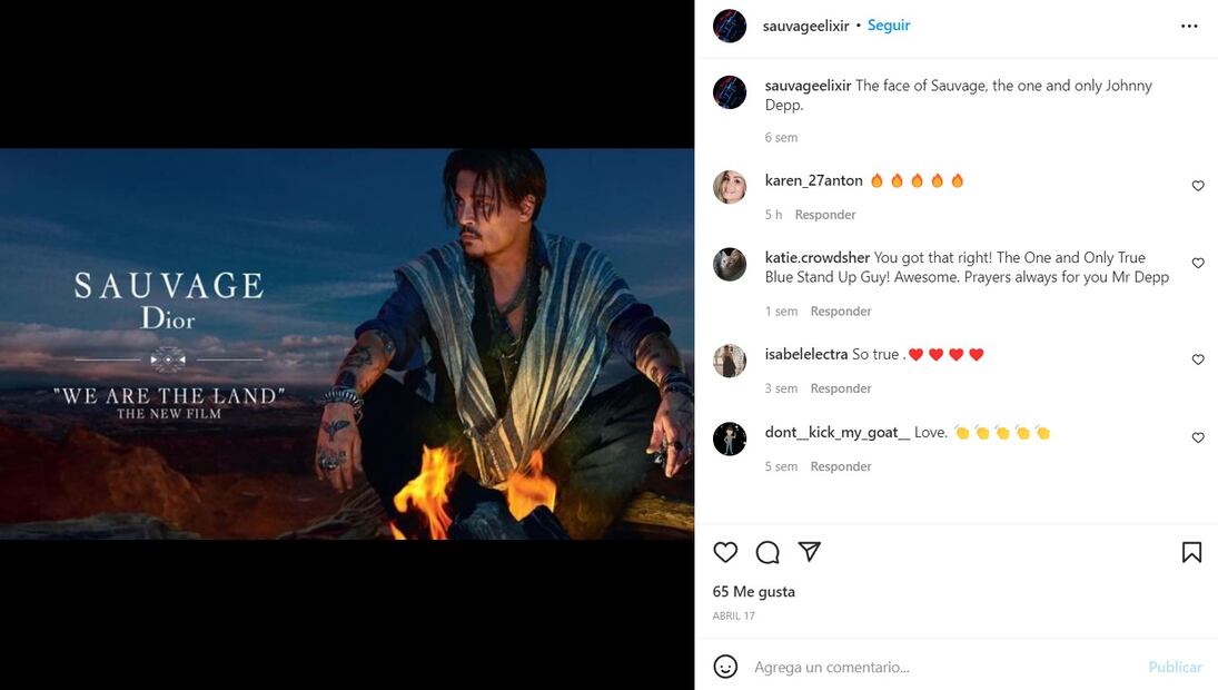 Johnny Depp. Las ventas del perfume 'Dior Sauvage' se disparan