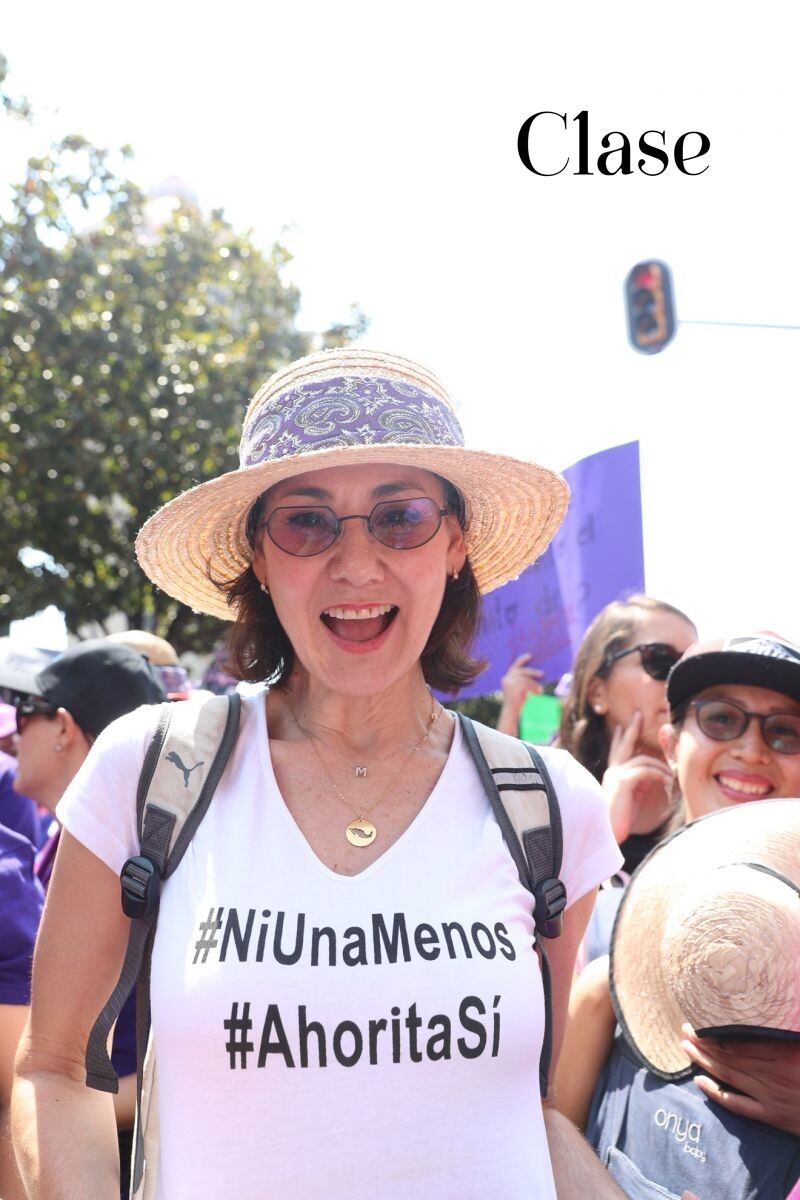 Mónica Garza en el Paro Nacional de Mujeres 