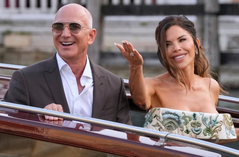 Jeff Bezos y Lauren Sánchez en Venecia / Foto: AP