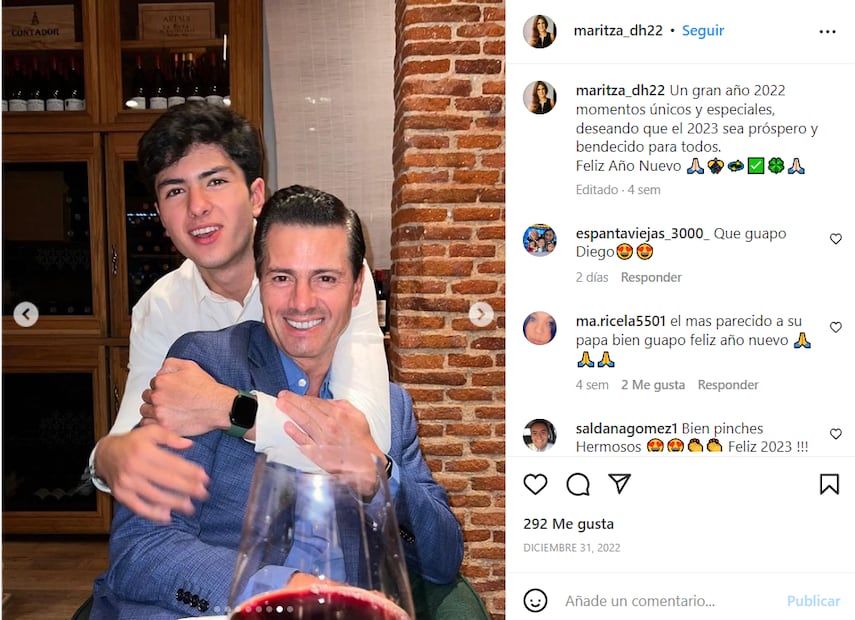 Diego Alejandro con su papá Enrique Peña Nieto, retratados por Maritza Díaz / Foto: Instagram