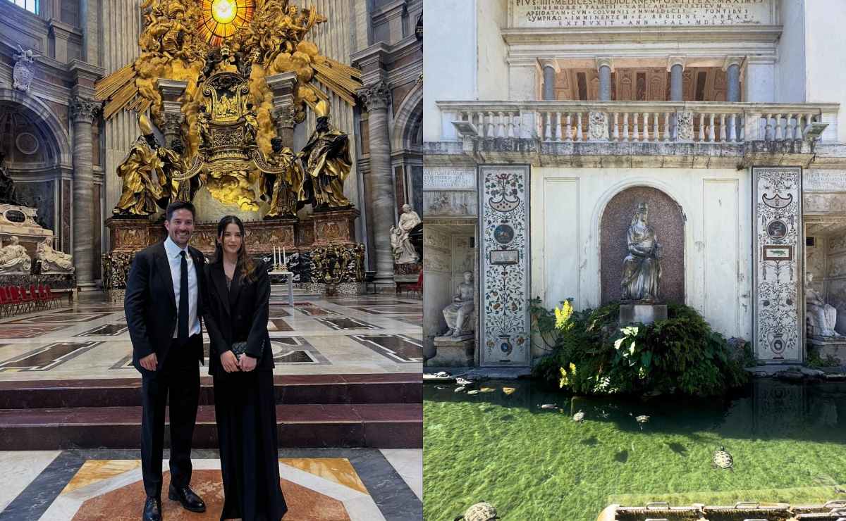 Víctor y Lorena González en su visita al Vaticano / Fotos: Instagram @lologlez