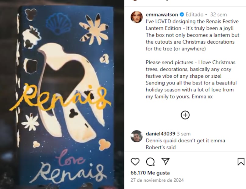 Emma Watson tiene una marca de Ginebra / Foto: Instagram
