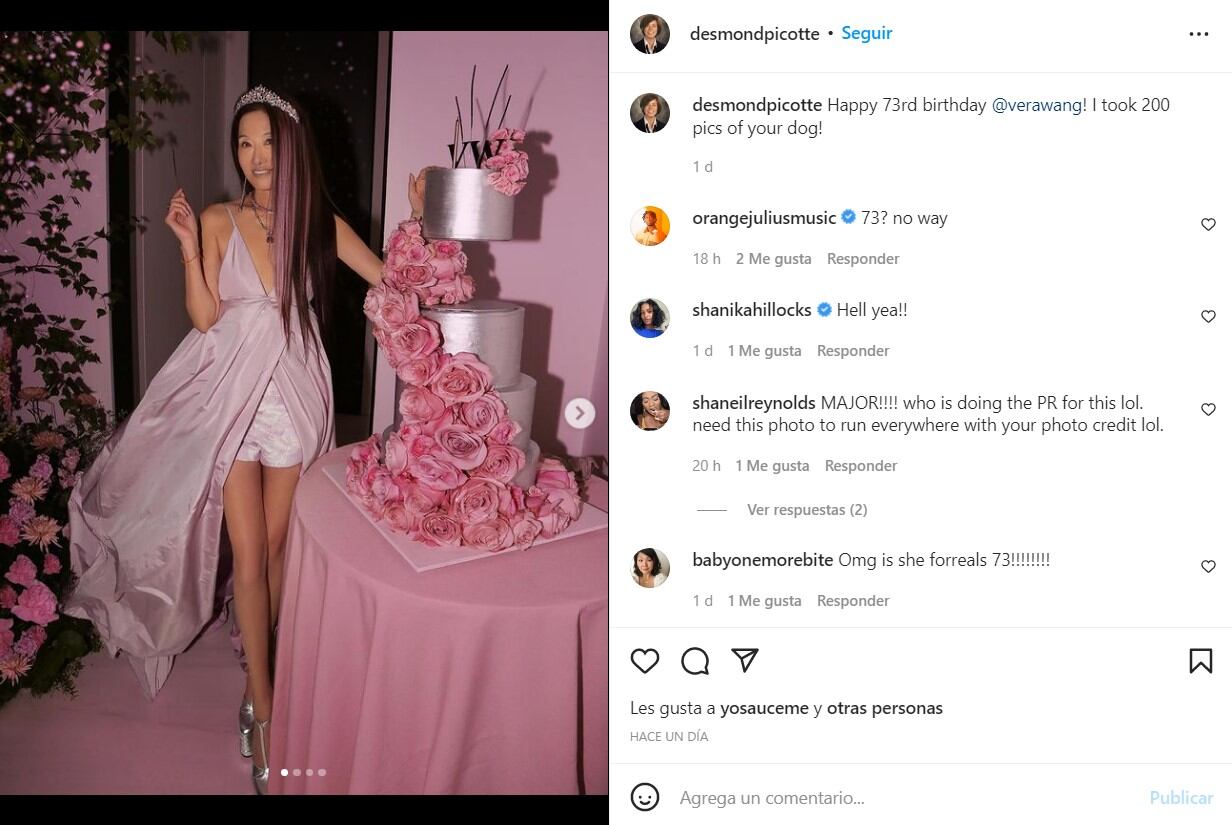 Vera Wang cumple 73 años y lo celebra como una Barbie: con top y minifalda rosa