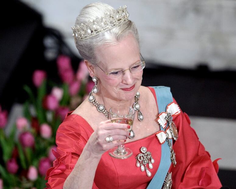 La reina Margarita de Dinamarca en su cena de cumpleaños 70 en abril de 2010 / EFE