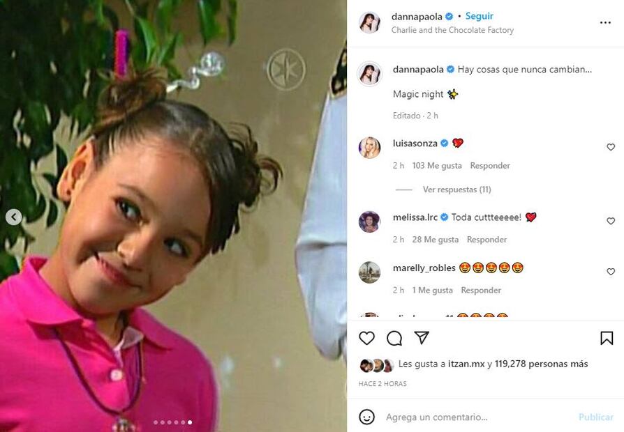 Danna Paola revive el peinado de chonguitos de su niñez