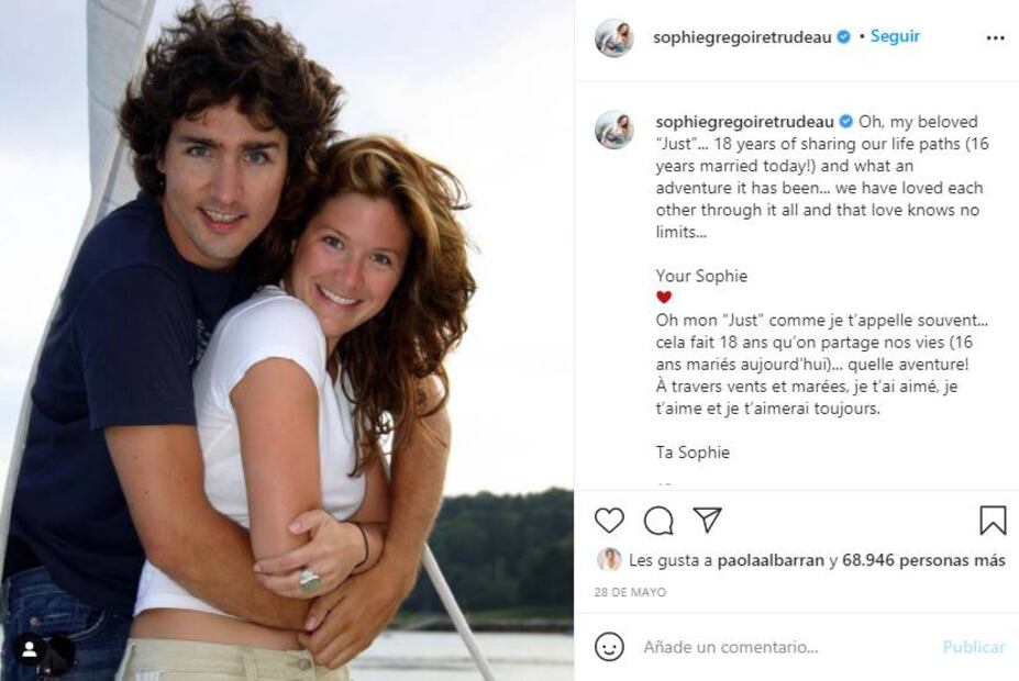 El beso de Justin Trudeau y su esposa Sophie tras victoria en las recientes elecciones