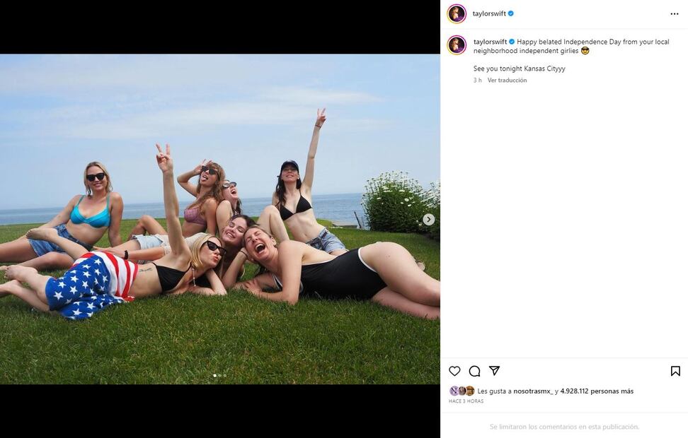 Taylor Swift con sus amigas, entre ellas, Selena Gomez / Instagram