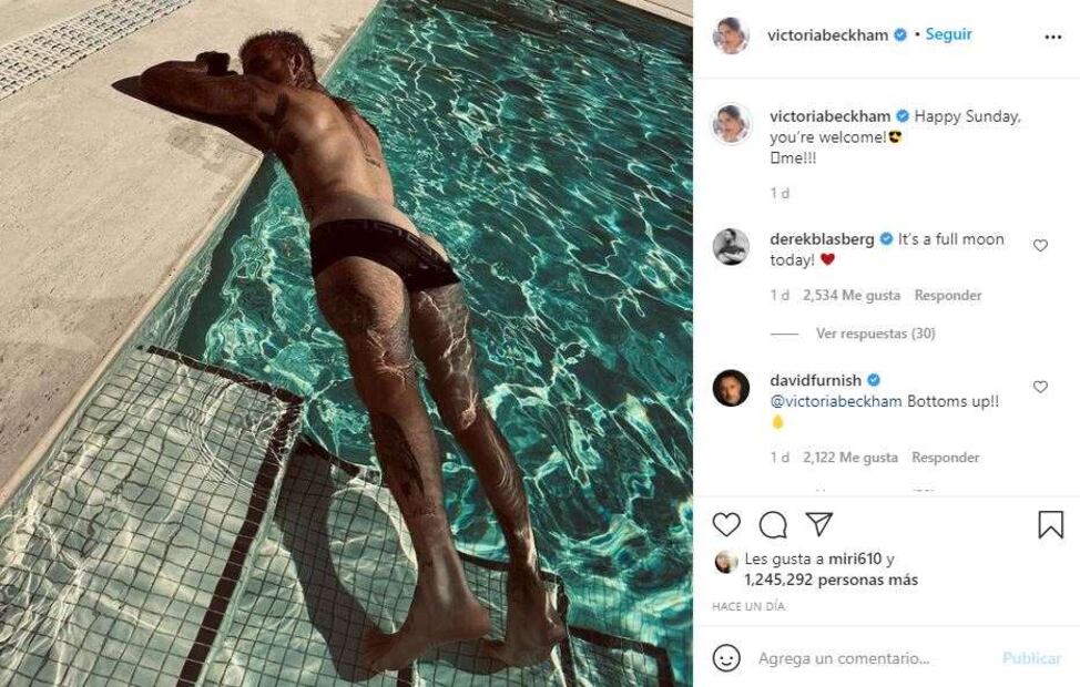 Victoria presume el derrière de David Beckham en redes sociales