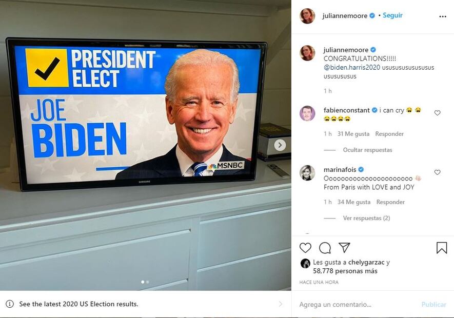 Así se pronunciaron las celebridades por el triunfo de Joe Biden