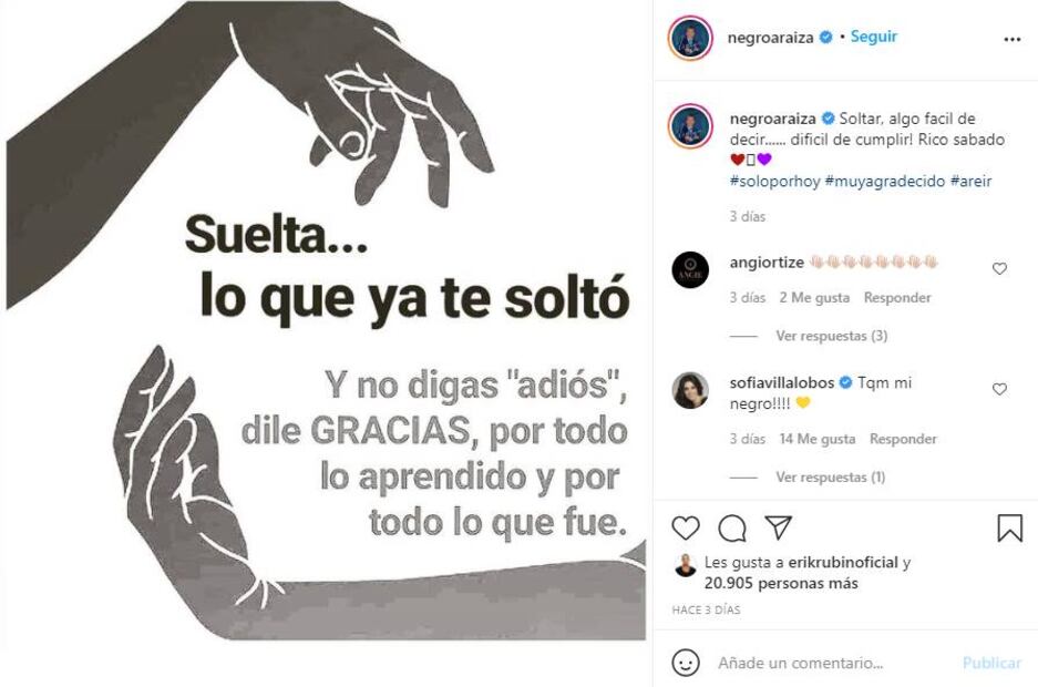 Raúl Araiza confirma rompimiento con María Amelia Aguilar