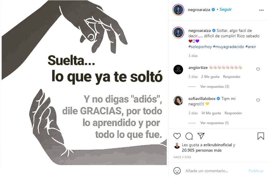 Raúl Araiza confirma rompimiento con María Amelia Aguilar