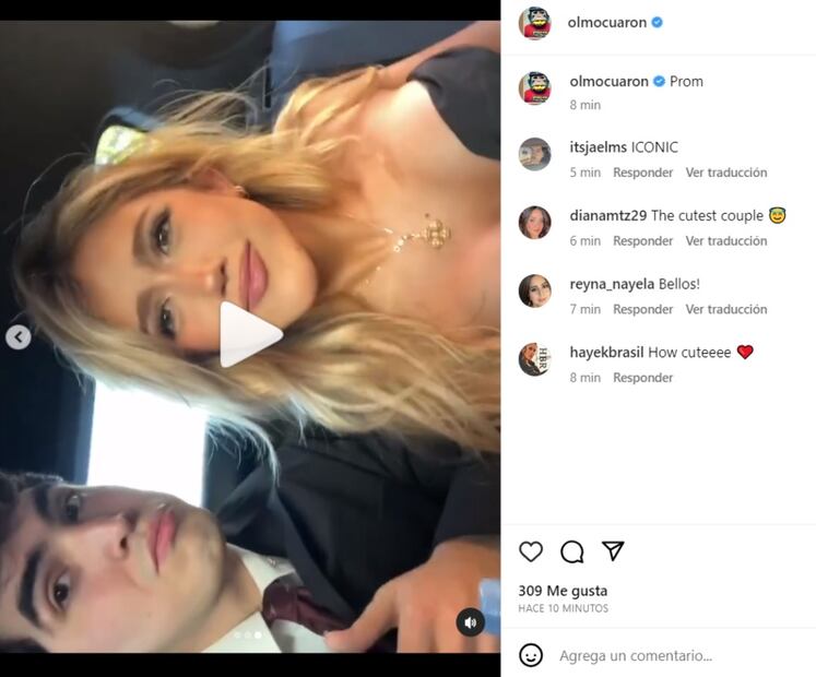 El hijo de Alfonso Cuarón, Olmo junto a Valentina Paloma, hija de Salma Hayek / Instagram