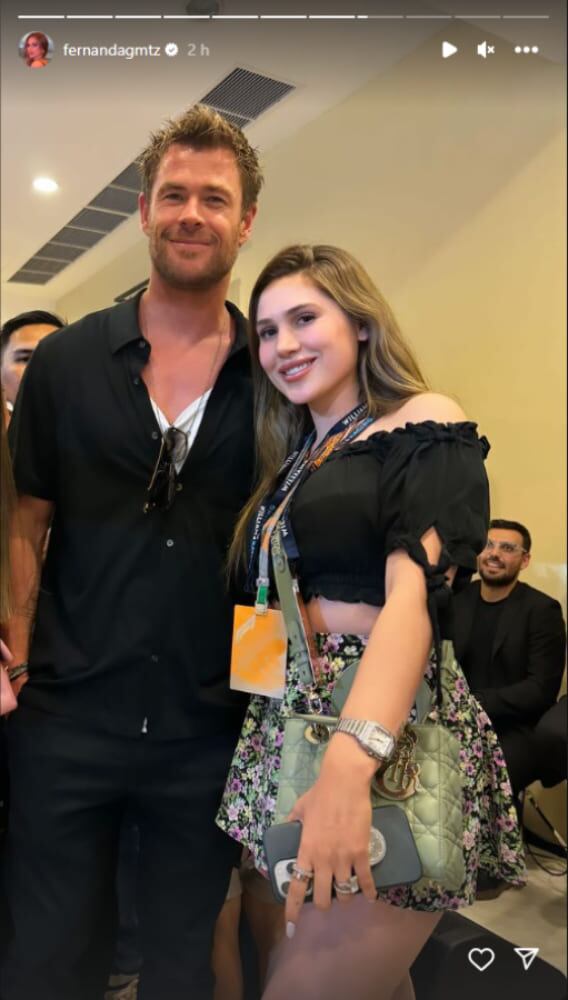 Chris Hemsworth y Fernanda Gómez, esposa de Saúl 'Canelo' Álvarez / Instagram
