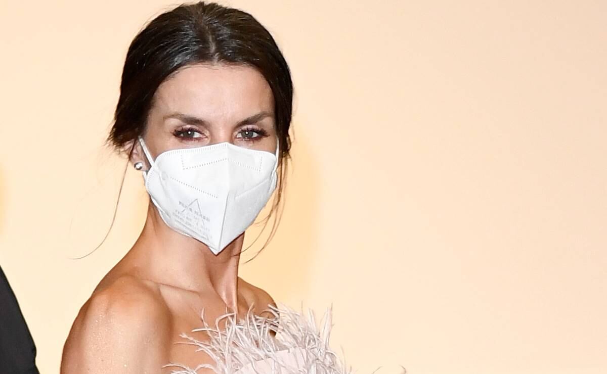 La reina Letizia de España muy elegante y sexy con plumas en gira oficial