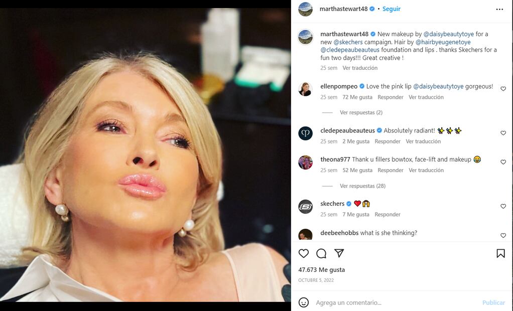 Martha Stewart, de 81 años, asegura que publicará más fotos atrevidas, "No pienso en la edad"