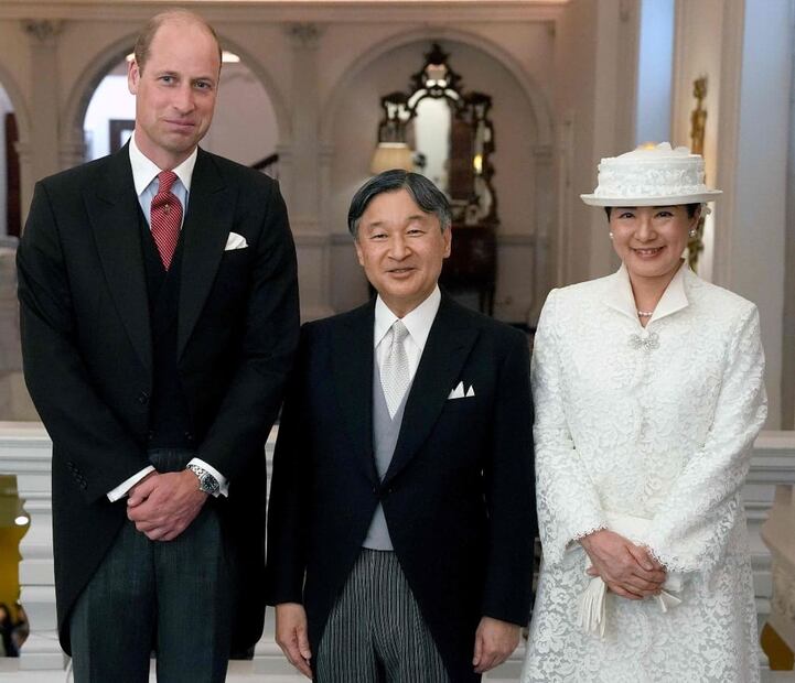 El príncipe William con los emperadores Naruhito y Masako de Japón / Foto: AFP