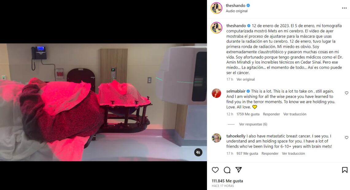 La actriz Shannen Doherty comparte un video sobre su tratamiento contra la metástasis en su cerebro