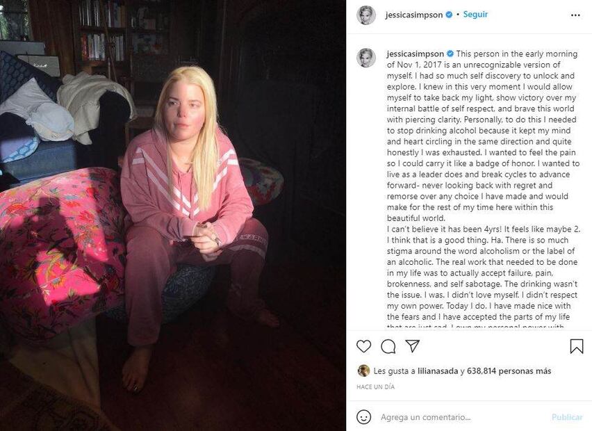 Jessica Simpson publica foto y luce irreconocible por alcoholismo