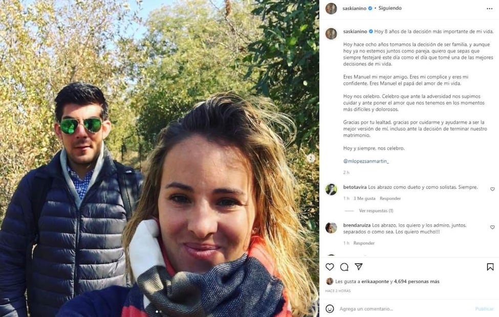 Saskia Niño de Rivera y Manuel López San Martín anuncian separación