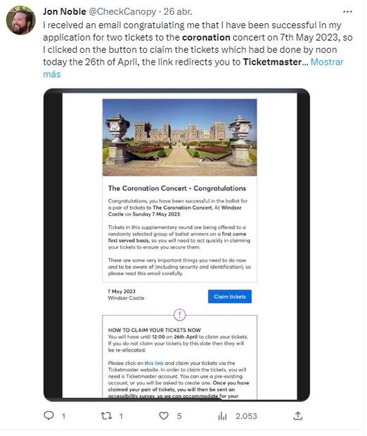 Ticketmaster de nuevo en problemas, ahora por la coronación de Carlos III