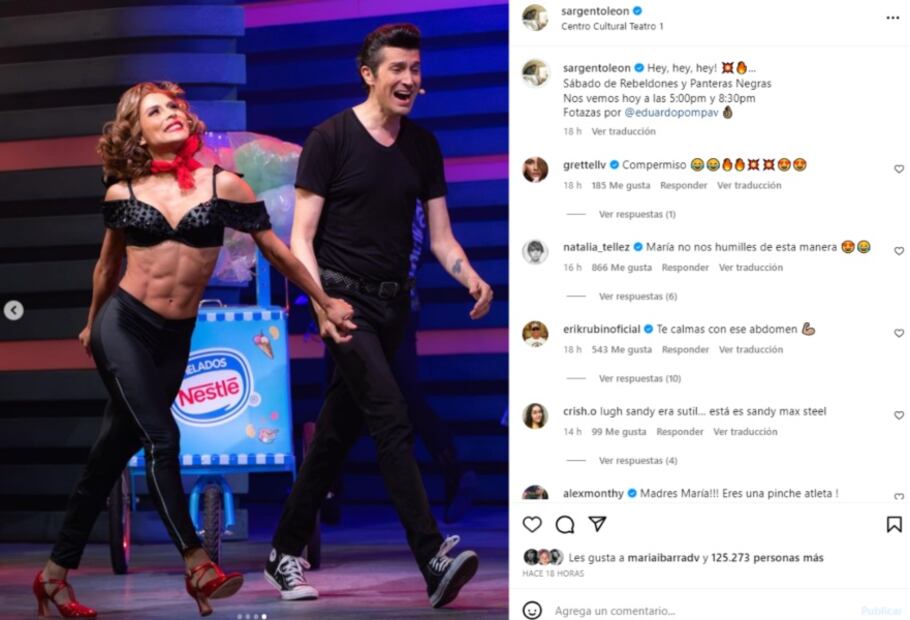 María León y Benny Ibarra en la obra Vaselina / Instagram: @sargentoleon