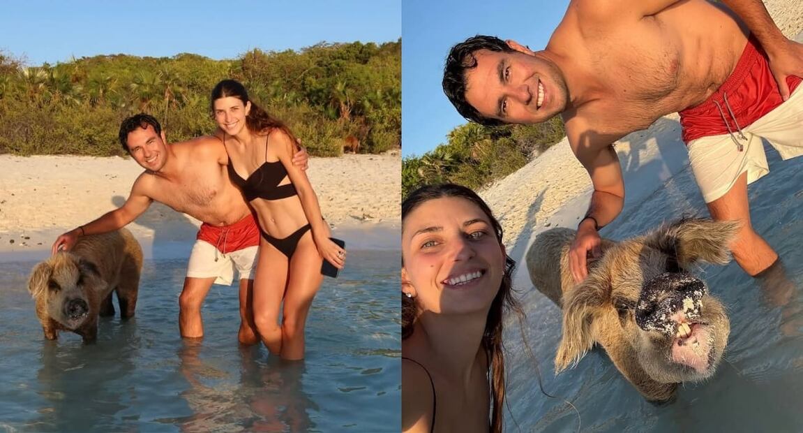 Sergio 'Checo' Pérez y Carola Martínez en las Bahamas / Foto: Instagram @carolamtz1