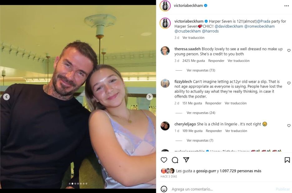 David Beckham y su hija Harper / Instagram: @victoriabeckham