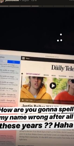 Atrapan a Justin Bieber buscando a Selena Gomez en Google