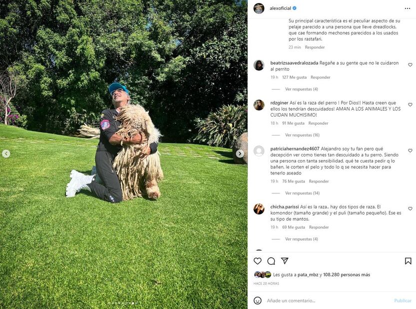 Critican a Alejandro Fernández por el aspecto de su perro, "Cómo tiene ese animal así"