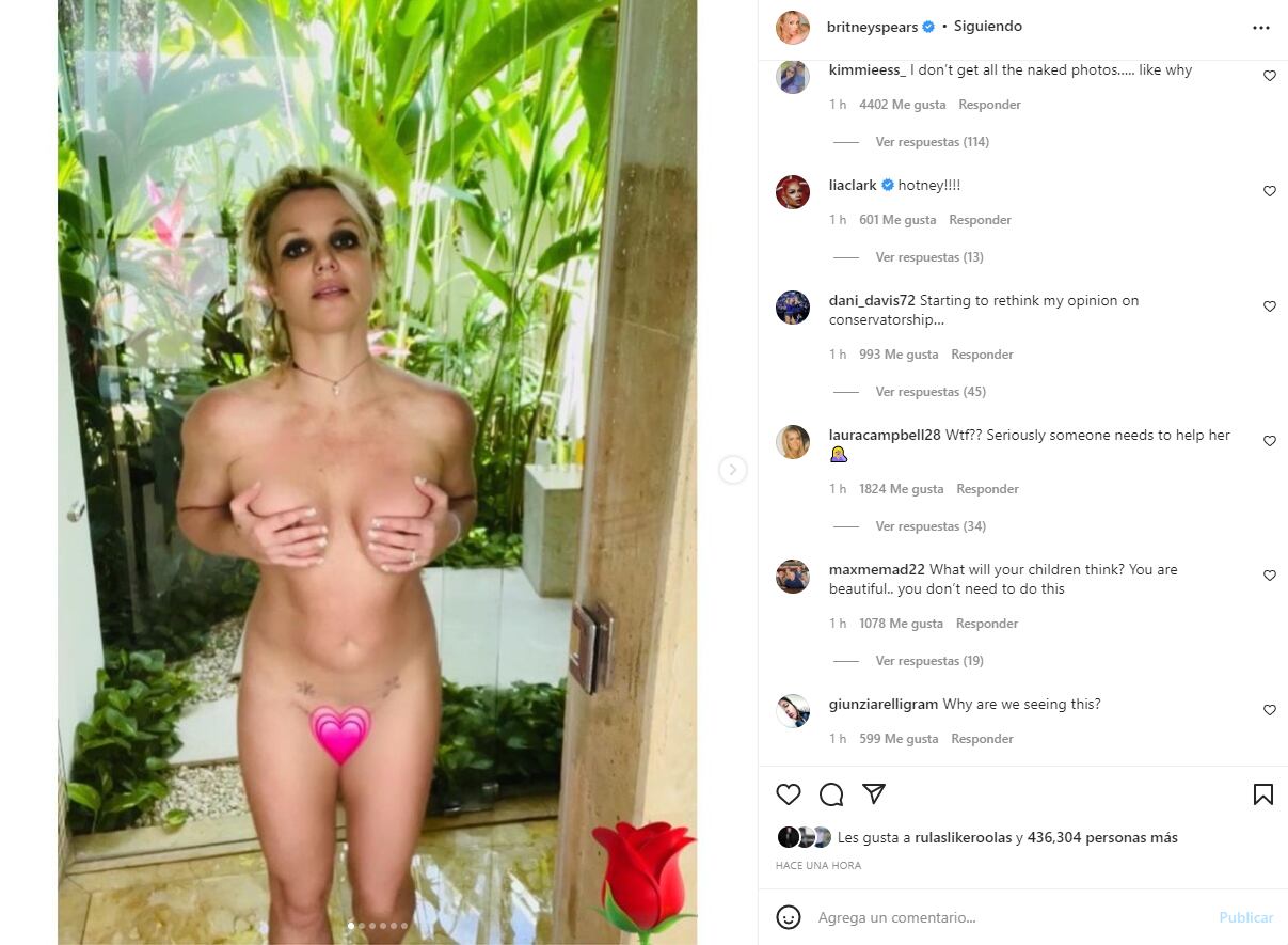 Britney Spears angustia a sus fans tras publicar más de 6 fotos en las que aparece desnuda