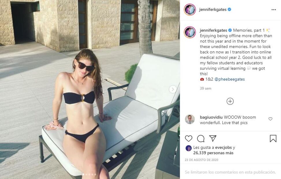 Los dos estilos sexys de Jennifer, hija de Bill Gates, en bikini